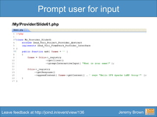 Prompt user for input /My/Provider/Slide61.php 