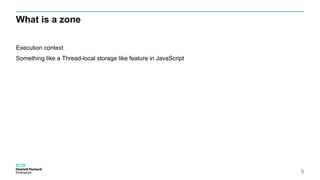 What is a zone
5
Execution context
Something like a Thread-local storage like feature in JavaScript
 