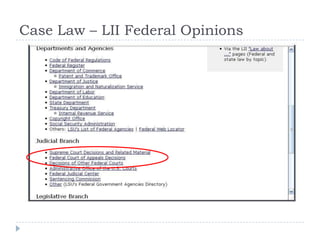 Case Law – LII Federal Opinions
 
