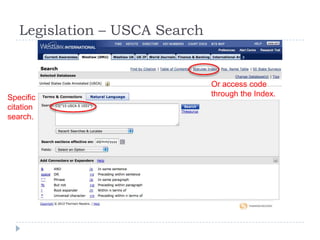 Legislation – USCA Search
Specific
citation
search.
Or access code
through the Index.
 