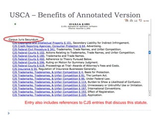USCA – Benefits of Annotated Version
Entry also includes references to CJS entries that discuss this statute.
 
