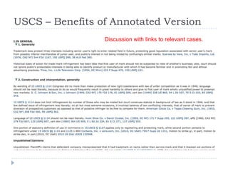 USCS – Benefits of Annotated Version
Discussion with links to relevant cases.
 