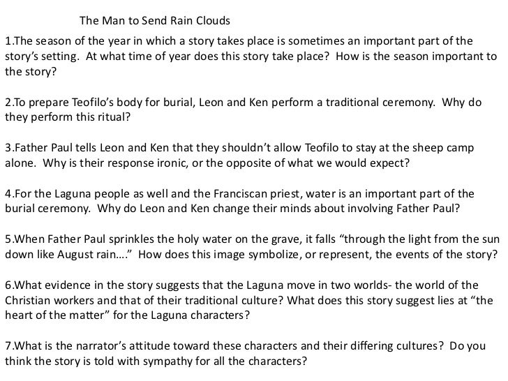 Literary devices in the man to send rain clouds picture