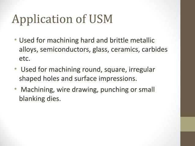 USM Ultra Sonic Machinig | PPT