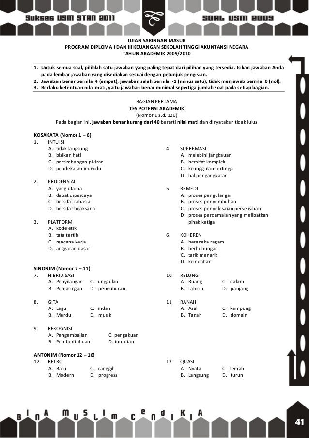 Contohsoaltes Verbal Potensi Akademik Dan Kunci Jawaban