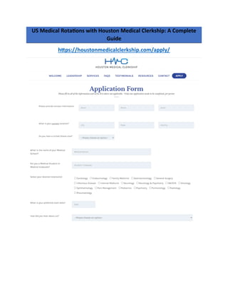 US Medical Rotations with Houston Medical Clerkship 2025-26th ...