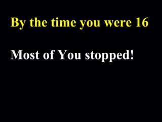 Robert Alan Black, Ph.D., CSP
alan @ cre8ng.com
http://www.cre8ng.com
Break Your CrayonsBreak Your Crayons
By the time you were 16
Most of You stopped!
 