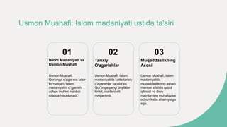 Usmon Mushafi tarixi.pptx shu slaudmmdnsndndp | PPT