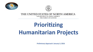 Priori%zing	
Humanitarian	Projects	
Preliminary	Approach:	January	3,	2016	
 