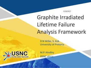 Graphite Irradiated
Lifetime Failure
Analysis Framework
21/8/2017
D.N Wilke, S. Kok
University of Pretoria
M.P. Hindley
USNC africa
 