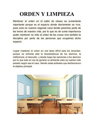 Uso adecuado de los materiales en el aula de clase | DOCX