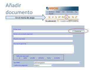Añadir documento En el menú de atajo 