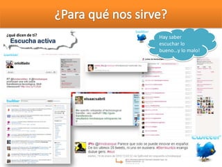 Escucha activa
¿qué dicen de ti?
Hay saber
escuchar lo
bueno…y lo malo!
 