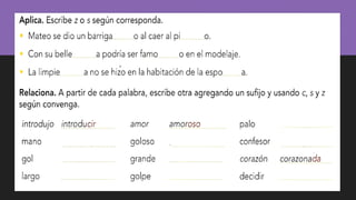 Uso correcto de la c, s,