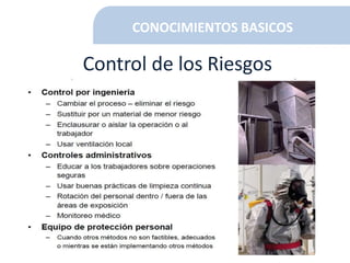 CONOCIMIENTOS BASICOS
Control de los Riesgos
 