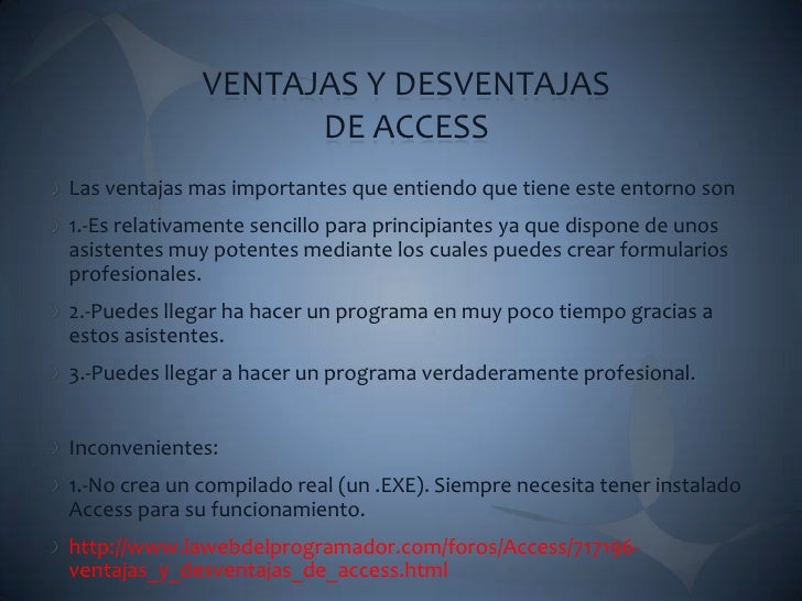 Uso de access vs excel