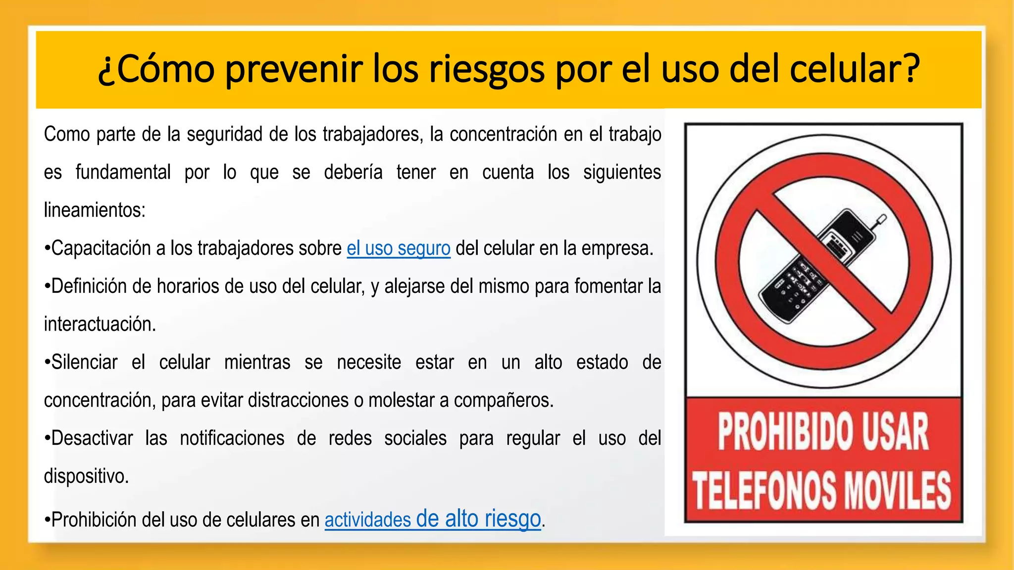 los riesgos por el uso del celular | PPTX