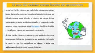 los riesgos por el uso del celular | PPTX