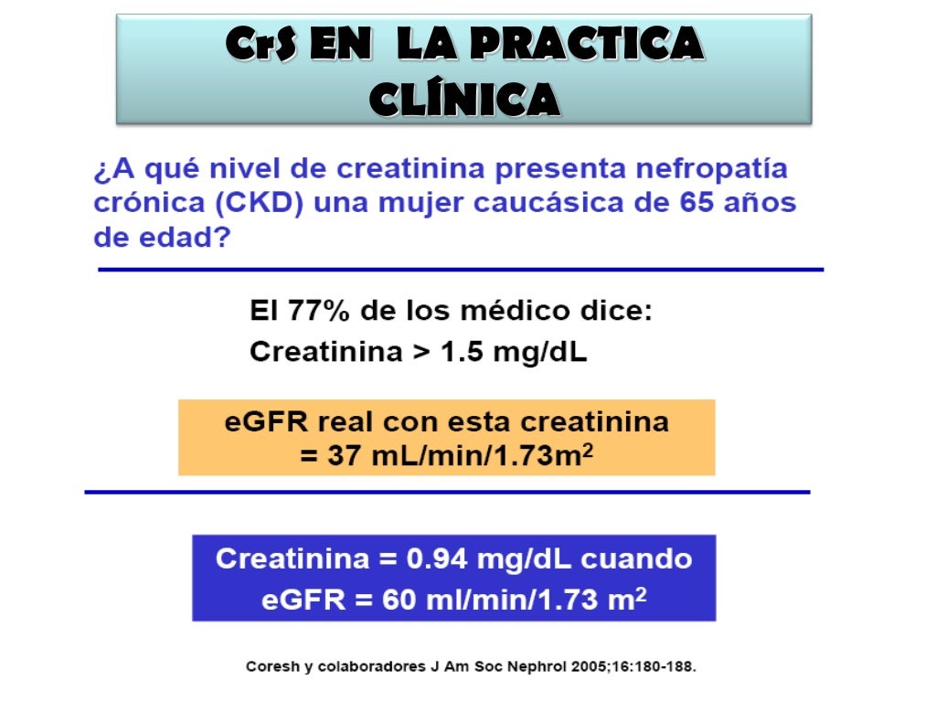 Uso de formulas para el calculo de la tasa de filtrado glomerular Uso de formulas para el calculo de la tasa de filtrado glomerular