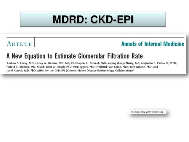 Uso De Formulas Para El Calculo De La Tasa De Filtrado Glomerular