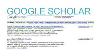 GOOGLE SCHOLAR

 