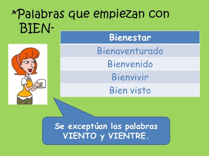 Uso de la b