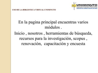 Uso de la biblioteca virtual | PPTX