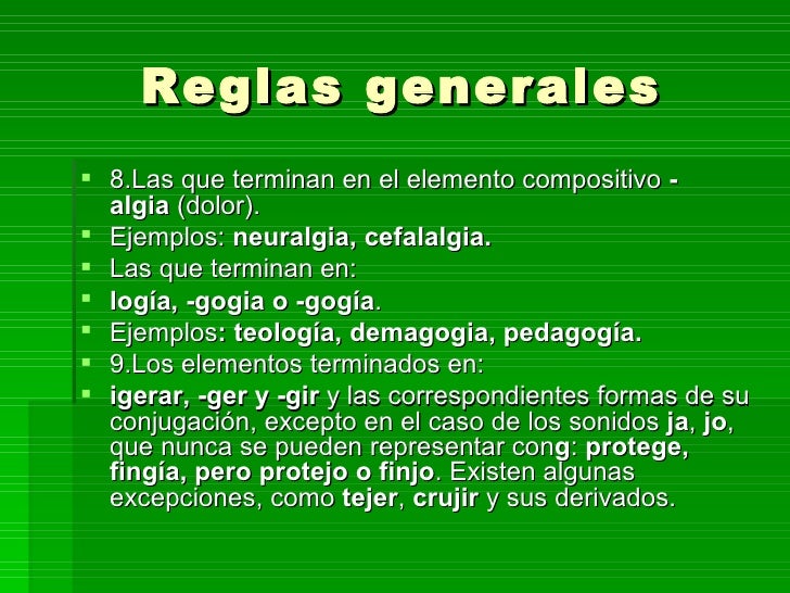 Uso de la g
