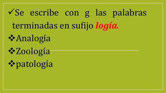 Uso de la g