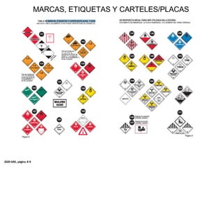 MARCAS, ETIQUETAS Y CARTELES/PLACAS
2020 GRE, página 8-9
 