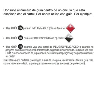 Consulte el número de guía dentro de un círculo que está
asociado con el cartel. Por ahora utilice esa guía. Por ejemplo:
 