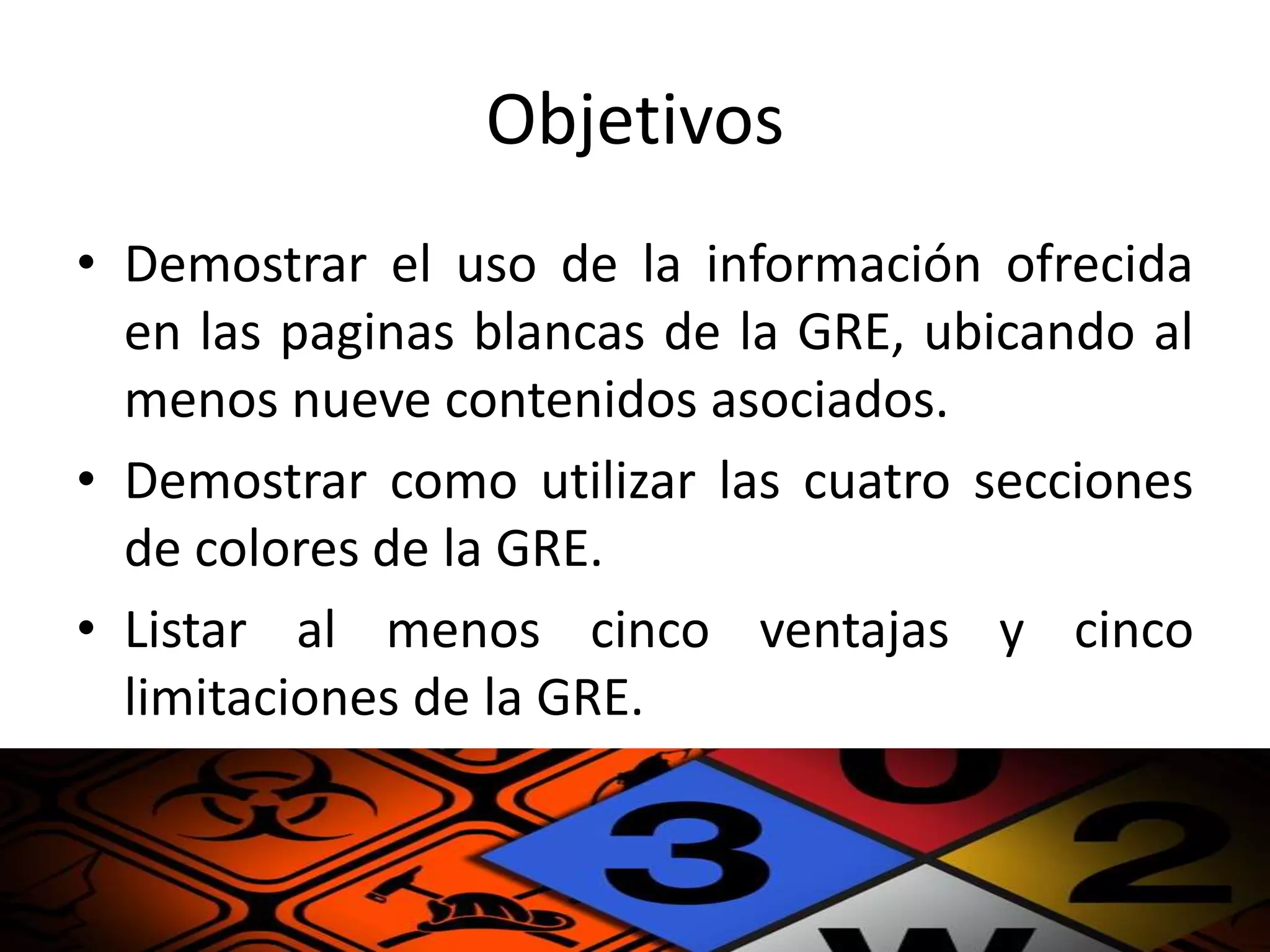 Uso de la guía de respuesta en caso de emergencia gre | PPTX