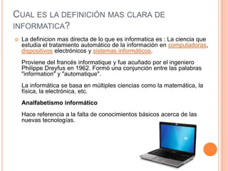 Facts Informatica Uso de la informatica | PPTX