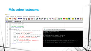Uso de las clases iostream | PPTX