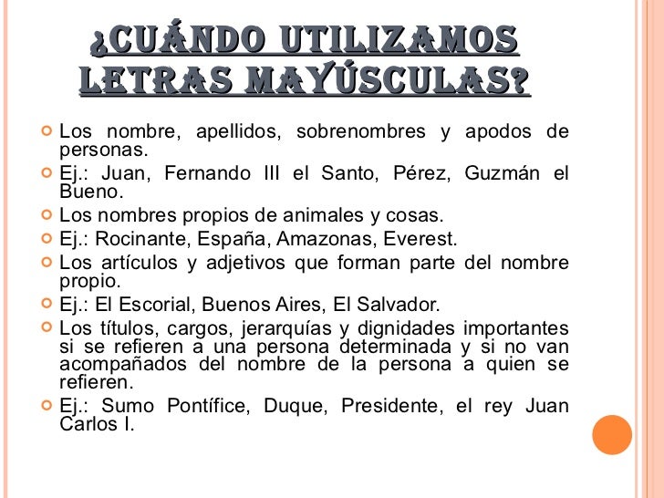 Reglas Del Uso De Las Mayusculas Con Ejemplos Nuevo E - vrogue.co