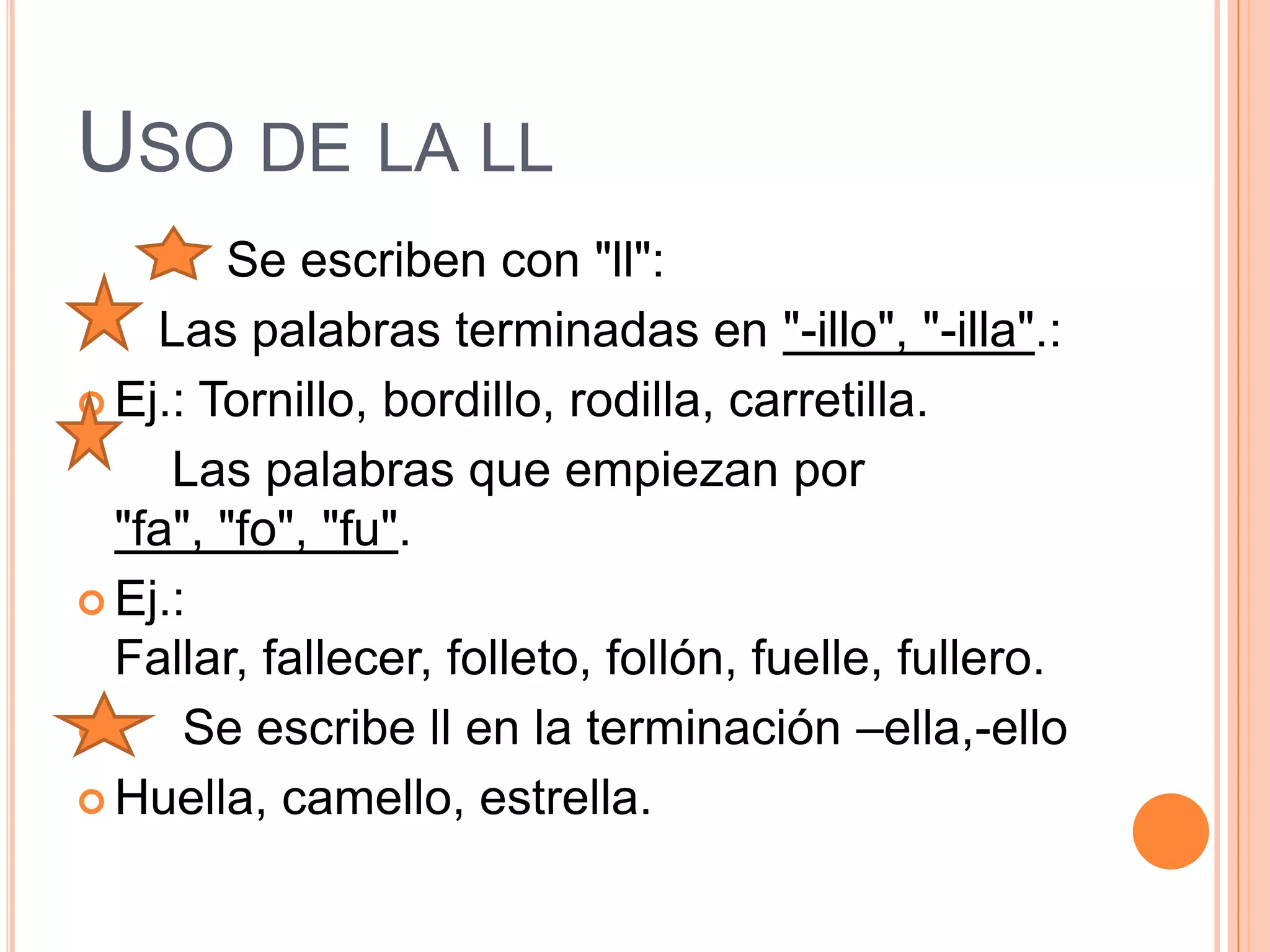 Uso de la y y ll | PPSX