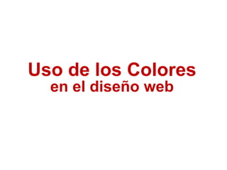 Uso de los Colores en el diseño web 