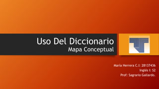 Uso Del Diccionario
Mapa Conceptual
María Herrera C.I: 28137436
Inglés I: S2
Prof: Sagrario Gallardo.
 