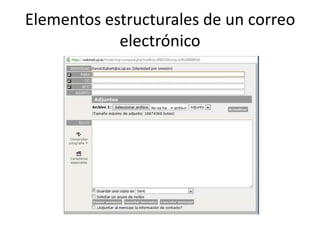 Elementos estructurales de un correo
            electrónico
 