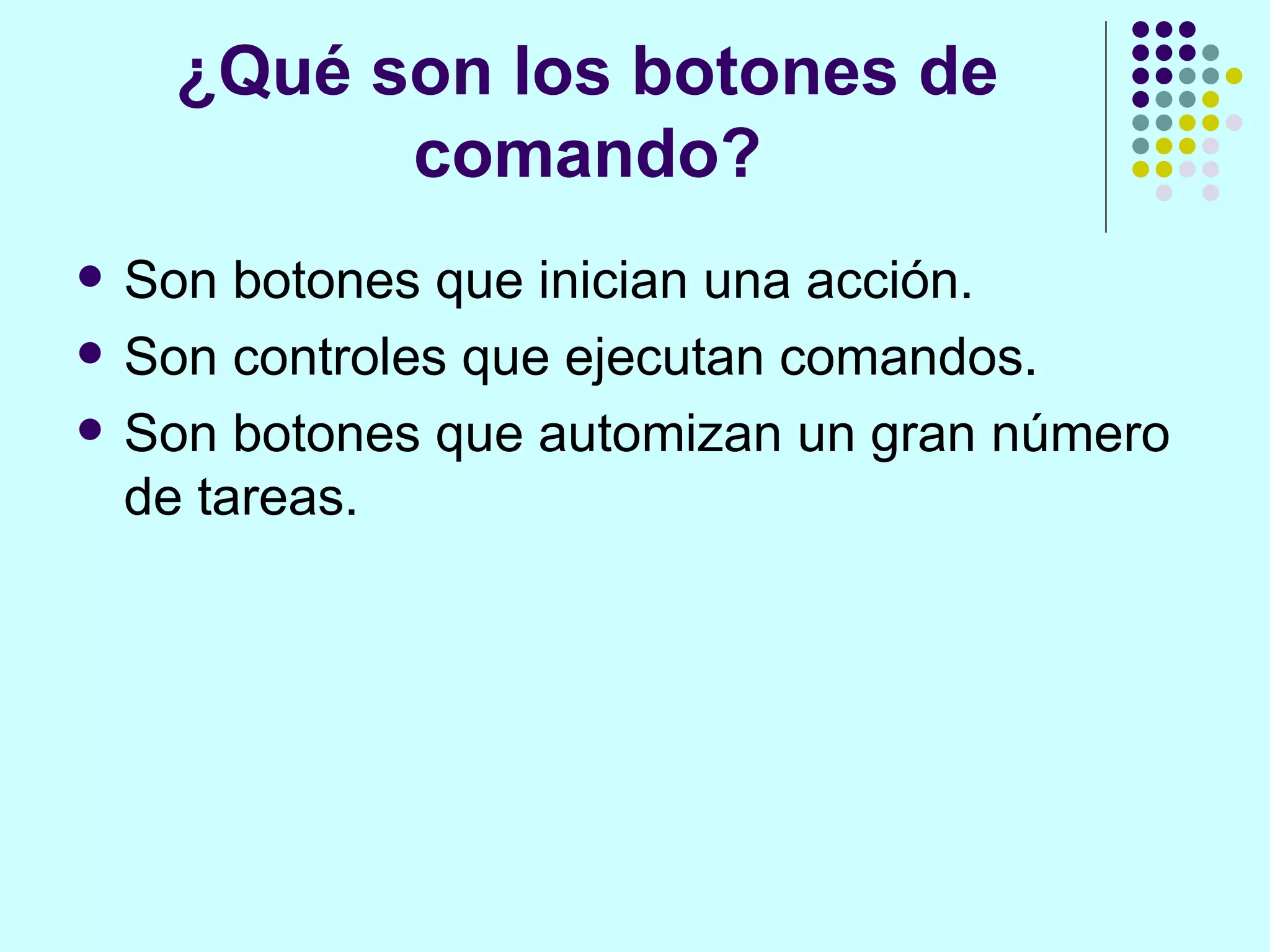 Uso de los botones de comando de access | PPT