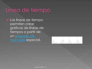 Mapa conceptualRevela la forma en que se relacionan los conceptos entre si. Va de lo general a lo particular y se lee de arriba hacia abajo.Los conectores les dan sentido a la lectura.Jorge Luis Neira 1 D