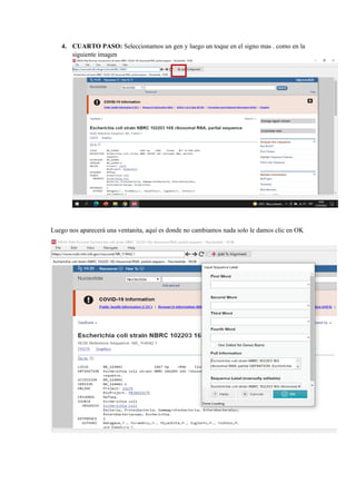 4. CUARTO PASO: Seleccionamos un gen y luego un toque en el signo mas . como en la
siguiente imagen
Luego nos aparecerá una ventanita, aquí es donde no cambiamos nada solo le damos clic en OK
 