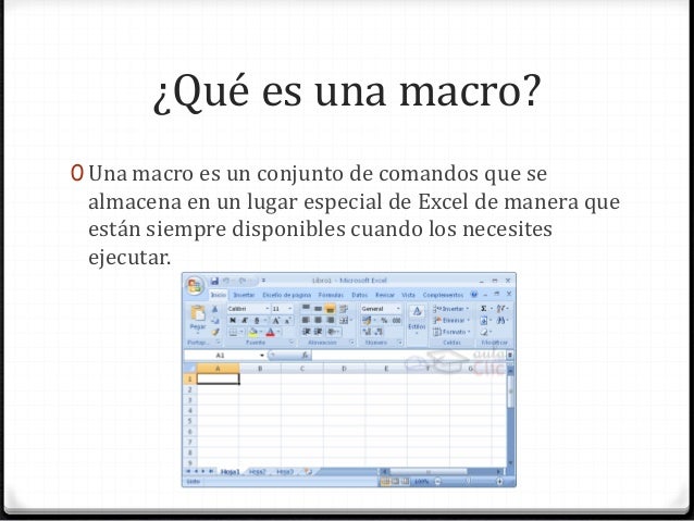 Uso de macros en excel