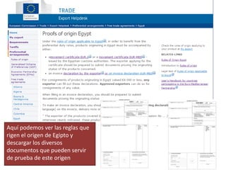 Aquí podemos ver las reglas que
rigen el origen de Egipto y
descargar los diversos
documentos que pueden servir
de prueba de este origen
 