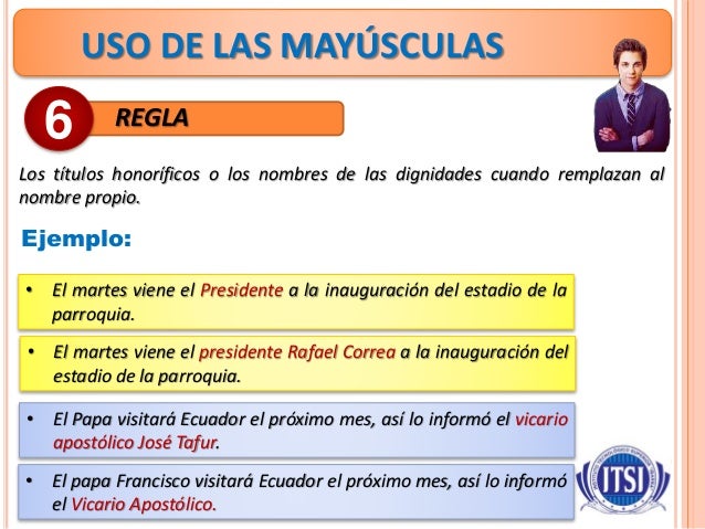 Uso de mayusculas