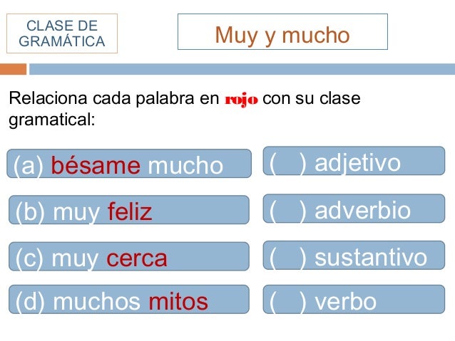Uso de muy y mucho