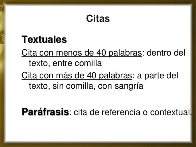 Uso de normas apa para citas y referencias