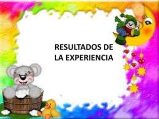 RESULTADOS DE 
LA EXPERIENCIA 
 