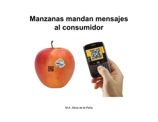 Manzanas mandan mensajes
      al consumidor




        M.A. Alicia de la Peña
 