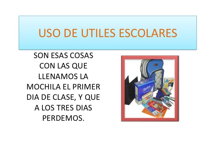 Uso de utiles escolares